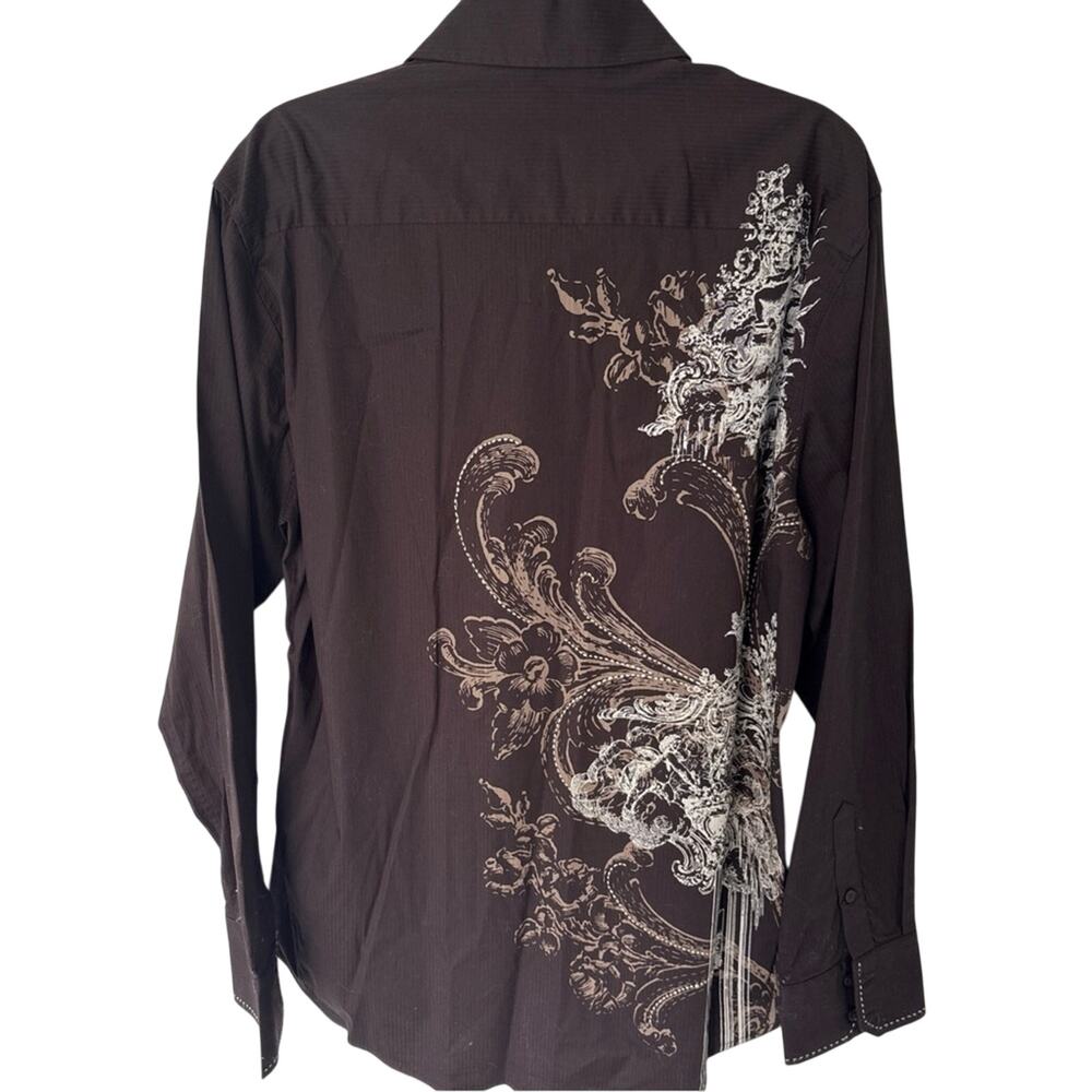 7 Diamonds Shirt XL Brown Button Down Long Sleeve